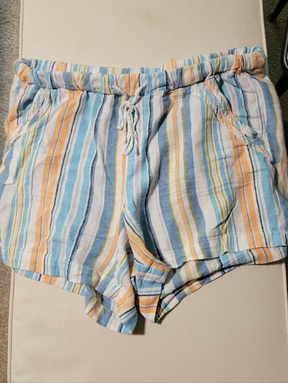 Briggs New York Blue, Orange & White Striped Casual Shorts